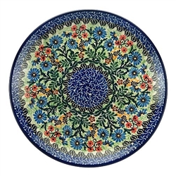 Polish Pottery 10.5" Dinner Plate. Hand made in Poland. Pattern U2411 designed by Honorata Kedzierska.