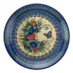 Polish Pottery 10.5" Dinner Plate. Hand made in Poland. Pattern U4864 designed by Teresa Liana.