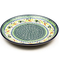 Polish Pottery 10.5" Dinner Plate. Hand made in Poland. Pattern U4849 designed by Teresa Liana.