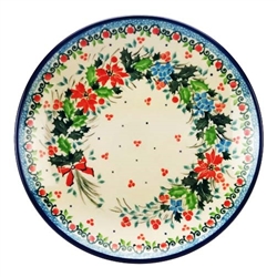 Polish Pottery 8" Dessert Plate. Hand made in Poland. Pattern U4839 designed by Teresa Liana.