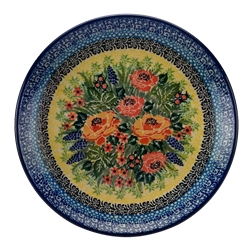 Polish Pottery 8" Dessert Plate. Hand made in Poland. Pattern U4779 designed by Teresa Liana.