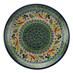 Polish Pottery 8" Dessert Plate. Hand made in Poland. Pattern U4849 designed by Teresa Liana.