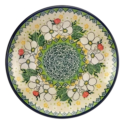 Polish Pottery 8" Dessert Plate. Hand made in Poland. Pattern U4813 designed by Maria Starzyk.