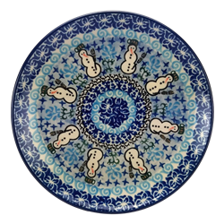 Polish Pottery 8" Dessert Plate. Hand made in Poland. Pattern U1634 designed by Barbara Makiela.