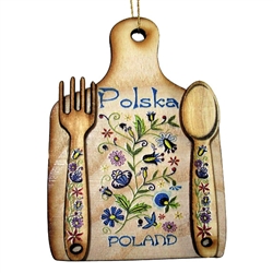 Great ornament made of wood featuring a traditional floral design from the Lowicz region.  Ready to hang.  Reverse side has its own magnet too. Size approx 2" x 2.75". Made In Poland.