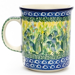 Polish Pottery 8 oz. Everyday Mug. Hand made in Poland. Pattern U1483 designed by Agnieszka Damian.