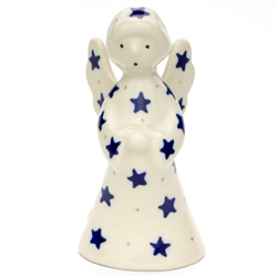 Polish Pottery 4" Standing Angel Figurine. Hand made in Poland and artist initialed.