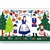 A Polish paper cut scene of a Kashub family at Christmas. This magnet is about the size of a business card, is non-flexible with a strong magnet.