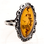 "Amber Frame" Sterling Silver Ring