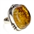 A large 1" square amber cabochon set in sterling silver. Size is 7.5" adjustable one time to 8' - 8.5".