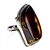 Dark cognac colored amber and sterling silver ring. Size approx. .75" x 1.25".