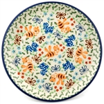 Polish Pottery 6" Bread & Butter Plate. Hand made in Poland and artist initialed.