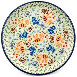 Polish Pottery 6" Bread & Butter Plate. Hand made in Poland and artist initialed.