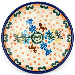 Polish Pottery 6" Bread & Butter Plate. Hand made in Poland and artist initialed.