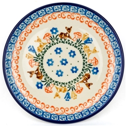 Polish Pottery 6" Bread & Butter Plate. Hand made in Poland and artist initialed.