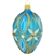 Egg Glass Ornament Blue White And Gold