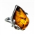 Tear drop shaped amber cabochon set in sterling silver.  Amber size is approx. .75" x .5"