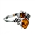 Silver And Amber "Honeybee" Ring