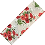 Linen Table Runner: Czerwone Maki - Red Poppies 15" x 43"