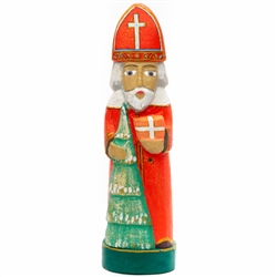 Swiety Mikolaj is one of the most popular themes in Polish folk art. Folk artist Jerzy Zbrozek carves and paints these very traditional St. Nicholas figures.