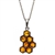 Sterling silver honeycomb filled with beautiful honey amber drops. Pendant size is approx. 1" x .5".