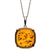 Sterling Silver Necklace With Honey Amber Square