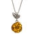 Beautifully carved amber rose set in sterling silver.  Pendant size is approx 1' x.5"