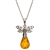 Sterling silver honey bee above a beautiful honey amber cabochon drop.  Cabochon size is approx. .75" x .5".