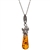 "Butterfly Magic" Sterling Silver Necklace With Honey Amber Drop