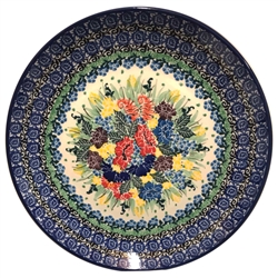 Polish Pottery 10" Dinner Plate. Hand made in Poland. Pattern U4083 designed by Maria Starzyk.