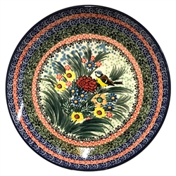 Polish Pottery 10" Dinner Plate. Hand made in Poland. Pattern U3358 designed by Teresa Liana.