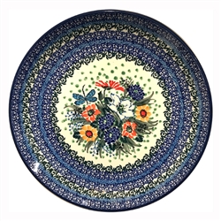 Polish Pottery 10" Dinner Plate. Hand made in Poland. Pattern U3353 designed by Teresa Liana.