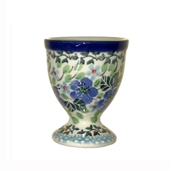 Polish Pottery 2.4" Egg Cup. Hand made in Poland. Pattern U4803 designed by Teresa Liana.