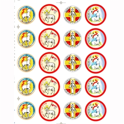 Set of 20 Religious Easter stickers. Sheet size is 6.25" x 4.5"