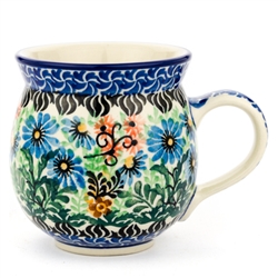 Polish Pottery 11 oz. Bubble Mug. Hand made in Poland. Pattern U2411 designed by Honorata Kedzierska.