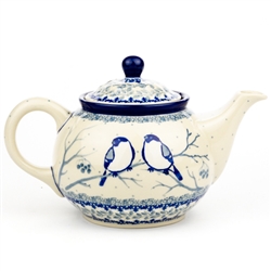 Polish Pottery 30 oz. Teapot. Hand made in Poland. Pattern U4830 designed by Maria Starzyk.