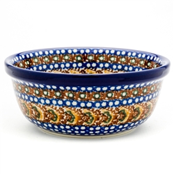 Polish Pottery 6" Cereal/Berry Bowl. Hand made in Poland. Pattern U159 designed by Anna Pasierbiewicz.