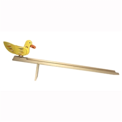 This is a very old and traditional folk game. The race is based on a simple set of ideas....a wooden incline, gravity and a wooden figure. Set the chicken or duck at the top of the ramp, Let it go and watch it race to the bottom! Made in Poland your chick