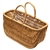Polish Willow Shopping Basket With Handles 12" Tall