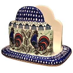 Polish Pottery 6.5" Napkin Holder. Hand made in Poland. Pattern U2664 designed by Monika Kuczynska.