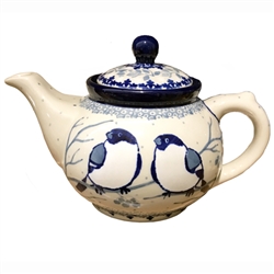 Polish Pottery 10 oz. Bedtime Teapot. Hand made in Poland. Pattern U4830 designed by Maria Starzyk.