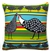 Beautiful stuffed folk design pillow. 100% polyester and made in Poland. Back side of the pillow is solid black. Zipper on one side for convenient cleaning. &#8203;Size 14" x 14".