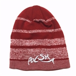 Red Knit Skull Cap With Polska And The Flag - Czapka Zimowa