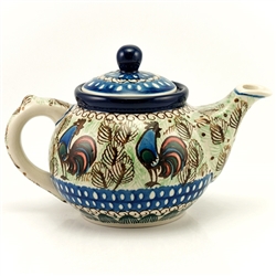 Polish Pottery 30 oz. Teapot. Hand made in Poland. Pattern U2664 designed by Monika Kuczynska.