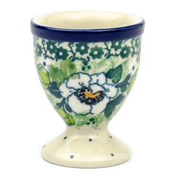 Polish Pottery 2.4" Egg Cup. Hand made in Poland. Pattern U4749 designed by Maria Starzyk.