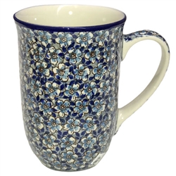 Polish Pottery 17 oz. Bistro Mug. Hand made in Poland. Pattern U4748 designed by Teresa Liana.