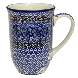 Polish Pottery 17 oz. Bistro Mug. Hand made in Poland. Pattern U499 designed by Maryla Iwicka.