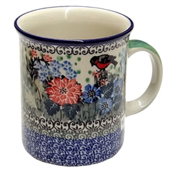 Polish Pottery 20 oz. Everyday Mug. Hand made in Poland. Pattern U3290 designed by Teresa Liana.