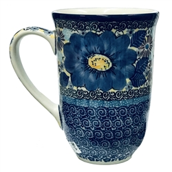 Polish Pottery 17 oz. Bistro Mug. Hand made in Poland. Pattern U4659 designed by Maria Starzyk.