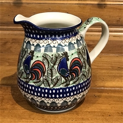 Polish Pottery 1 qt. Pitcher. Hand made in Poland. Pattern U2664 designed by Monika Kuczynska.